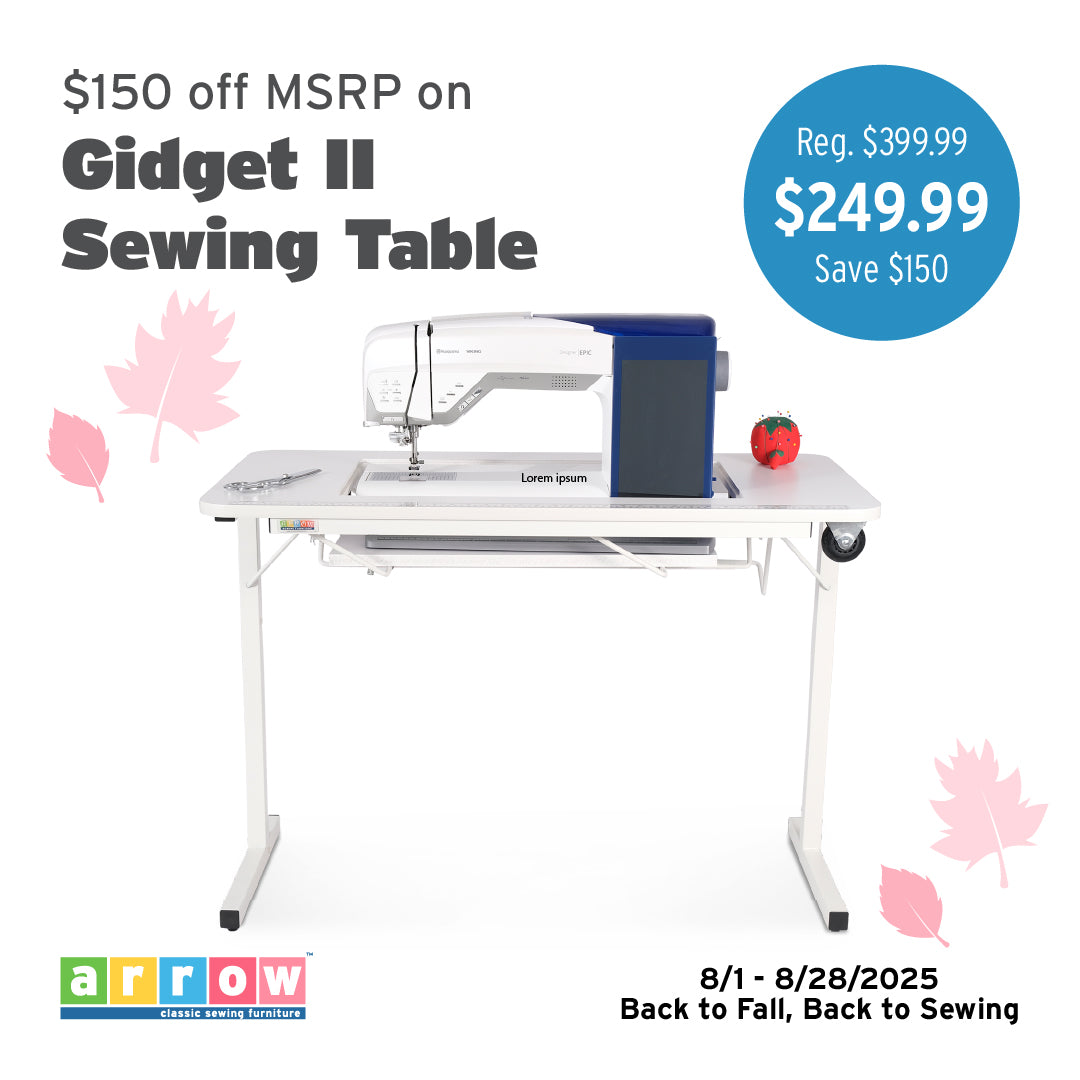 Gidget II Sewing Table w/ Wheels by Arrow