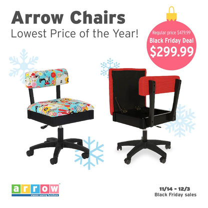 Silla de costura ergonómica hidráulica con cojín de tela de Arrow 