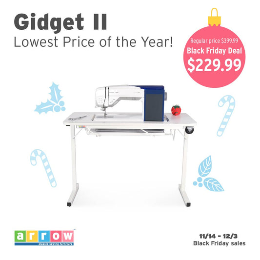 Gidget II Sewing Table w/ Wheels by Arrow