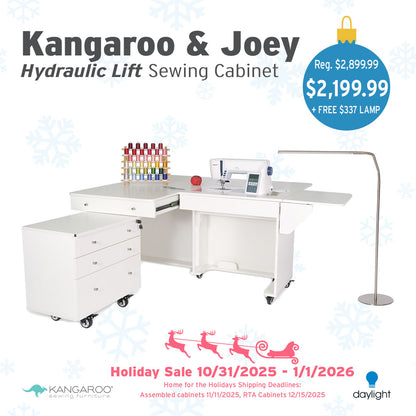 Paquete de mesa de costura Kangaroo + gabinete Joey de Kangaroo 