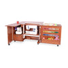 Kangaroo Wallaby Sewing Cabinet — Full-Size with Hydraulic Lift, Quilt Leaf, Drawers