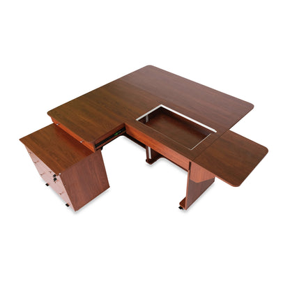 Kangaroo Joey Sewing Cabinet in Teak - birdseye view