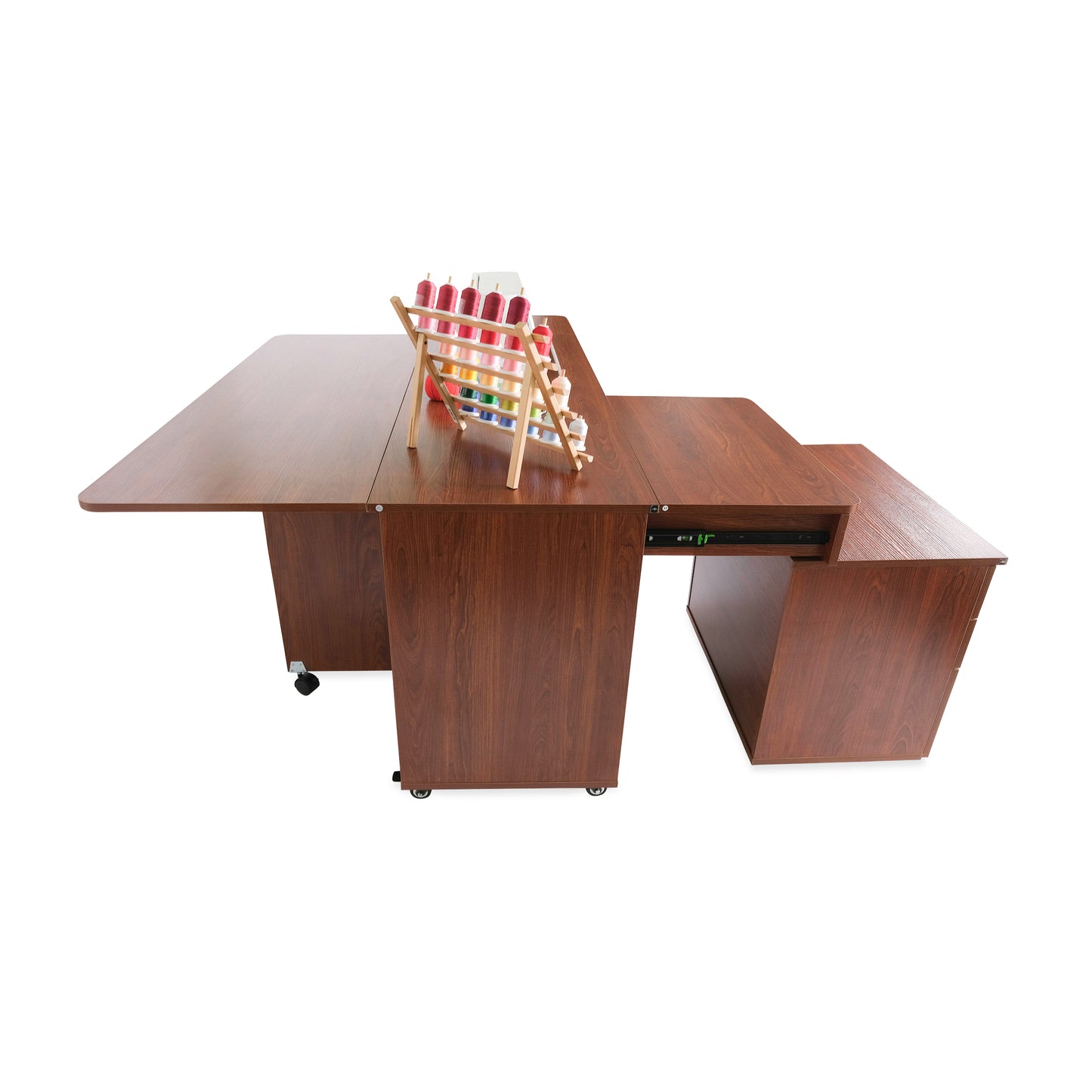 Kangaroo Joey Sewing Cabinet in Teak - side view