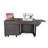 Kangaroo Sewing Table in Gray — Hydraulic Lift in Flatbed Position