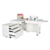Kangaroo Joey Sewing Cabinet in White - drawers open