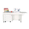 Kangaroo Joey Sewing Cabinet in White - flatbed position
