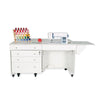 Kangaroo Joey Sewing Cabinet in White - free arm position