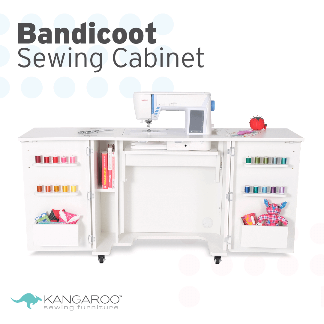 Arrow Sewing Kangaroo Bandicoot Sewing and Quilting Cabinet with Lift,  Living Room, Color-Teak