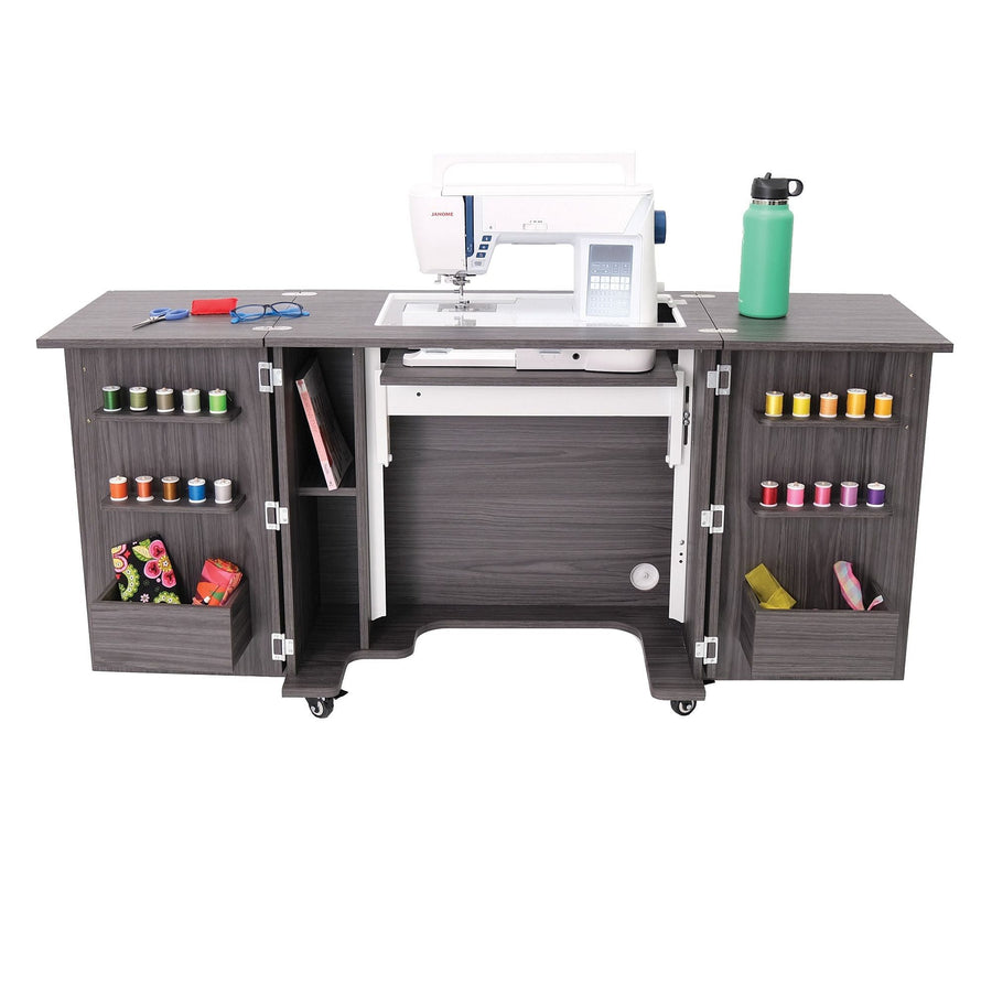 Kangaroo Bandicoot Sewing Cabinet — Gray, open